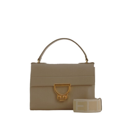 Coccinelle Arlettis Signature Handbag Warm Taupe