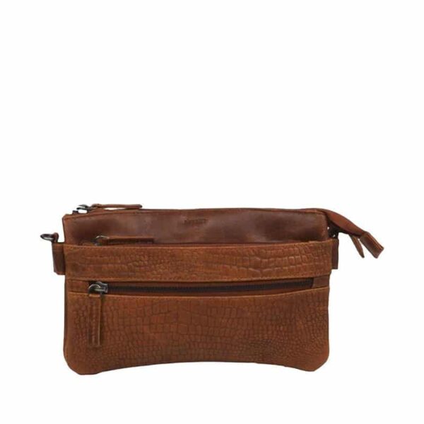 DSTRCT Flora Fountain Clutch Schoudertas Croco Taupe