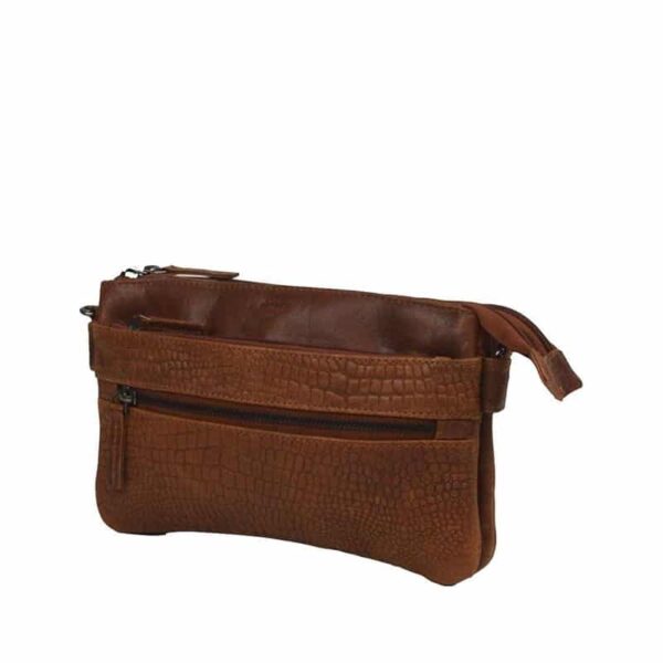 DSTRCT Flora Fountain Clutch Schoudertas Croco Taupe