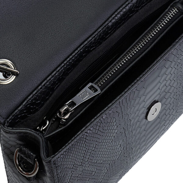 NIKKIE Annebel Snake Shoulderbag Black/Gun Metal