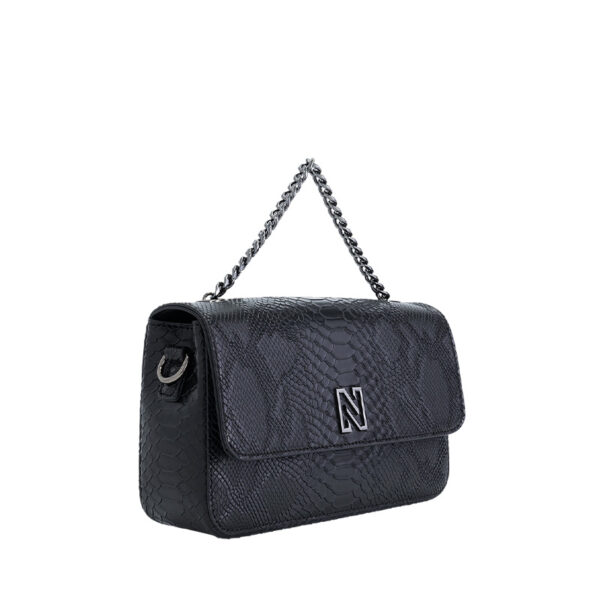 NIKKIE Annebel Snake Shoulderbag Black/Gun Metal
