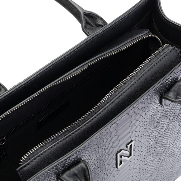 NIKKIE Dante Snake Shopper Black/Gun Metal