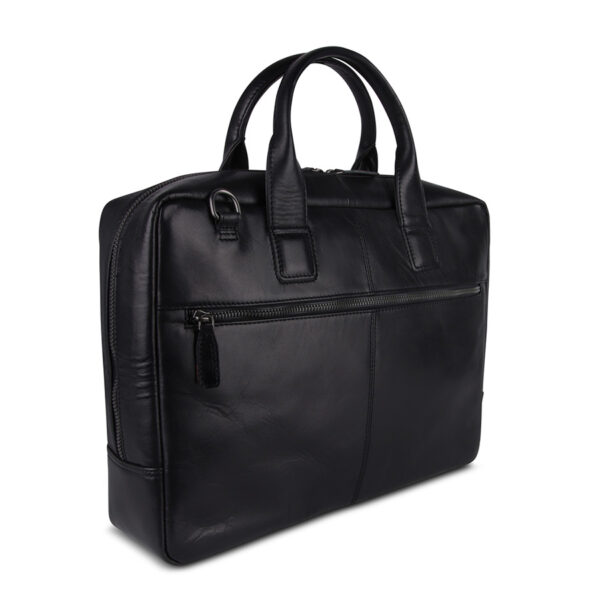 Plevier Amaril leren rugzak 15,6 inch zwart