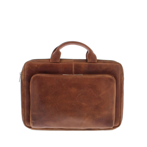 Plevier Esplanade leren sleeve/tas 15.6 Cognac