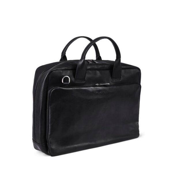 Plevier Shard leren laptoptas 15,6 inch Zwart