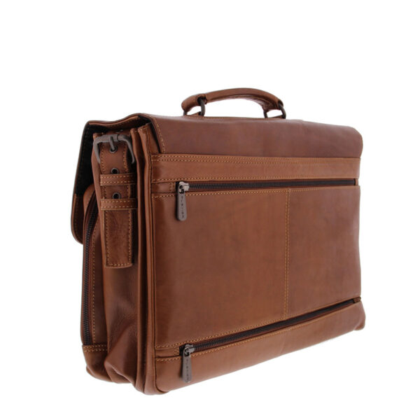 Plevier Morse leren aktetas 15.6 inch Bruin