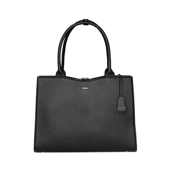 Socha Genuine Leather Diamond Business Bag 15.6" Black