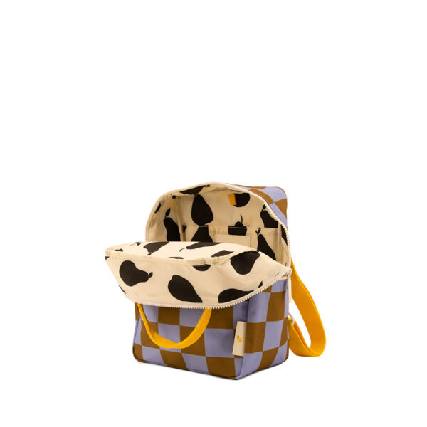 Sticky Lemon backpack small | farmhouse | checkerboard | blooming purple + soil green