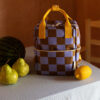 Sticky Lemon backpack small | farmhouse | checkerboard | blooming purple + soil green
