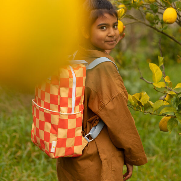 Sticky Lemon backpack large | farmhouse | checkerboard | pear jam + ladybird red