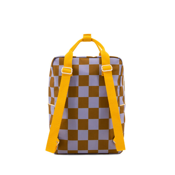 Sticky Lemon backpack large | farmhouse | checkerboard | blooming purple + soil green