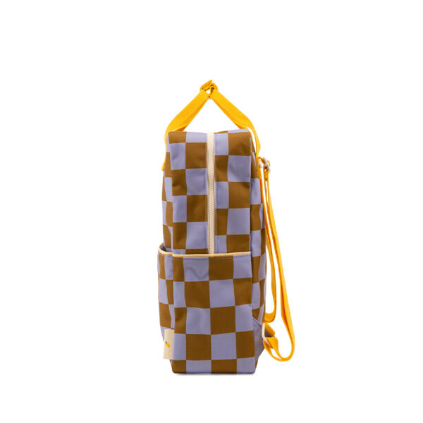 Sticky Lemon backpack large | farmhouse | checkerboard | blooming purple + soil green