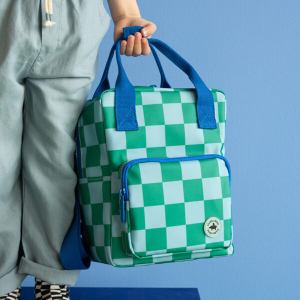 Studio Ditte Small Backpack Blocks - Green-blue