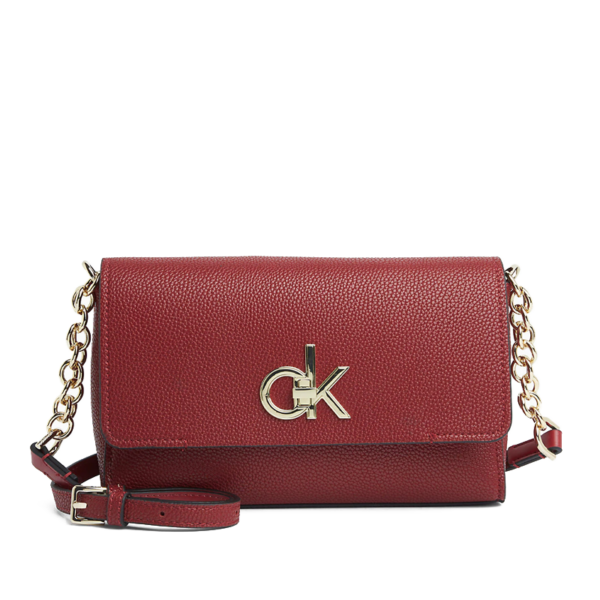 Calvin Klein Re-Lock Flap Crossbody Red
