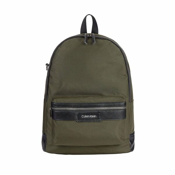 Calvin Klein Recycled Nylon Backpack Round Dark Olive