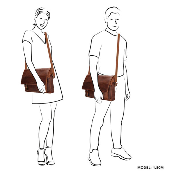 Hide & Stitches Japura Schoudertas Cognac