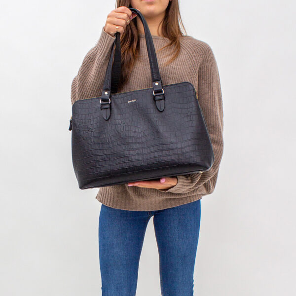 LouLou Essentiels 07LAPTOPBAG Classy Croc Black
