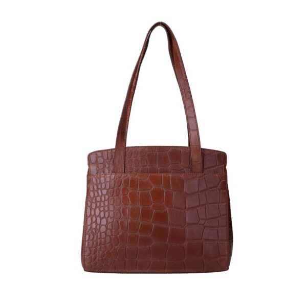 LouLou Essentiels Vintage Croco Shoulderbag Cognac