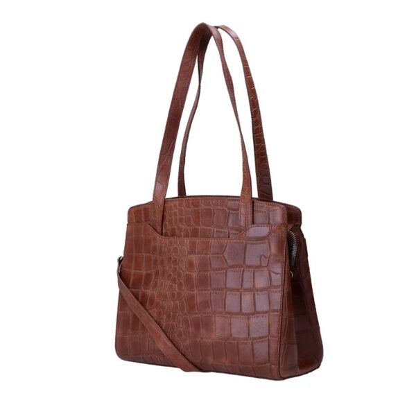 LouLou Essentiels Vintage Croco Shoulderbag Cognac