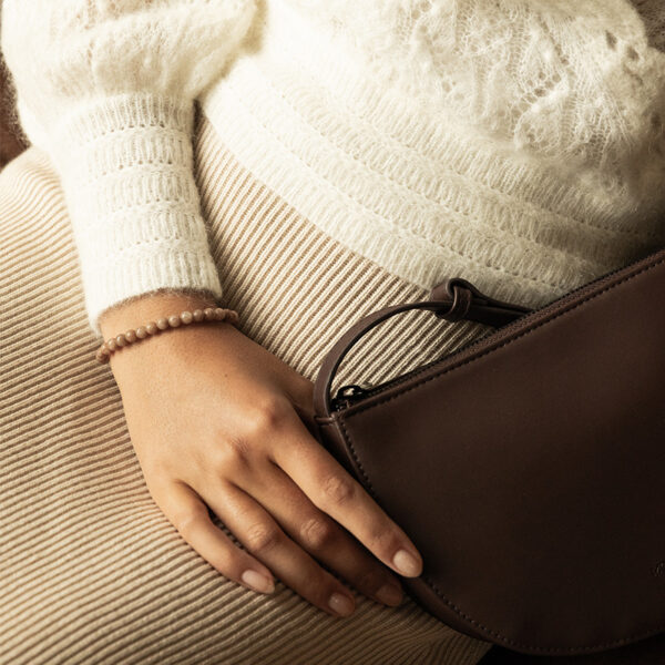Monk & Anna Farou Half Moon Bag | Dark Wood