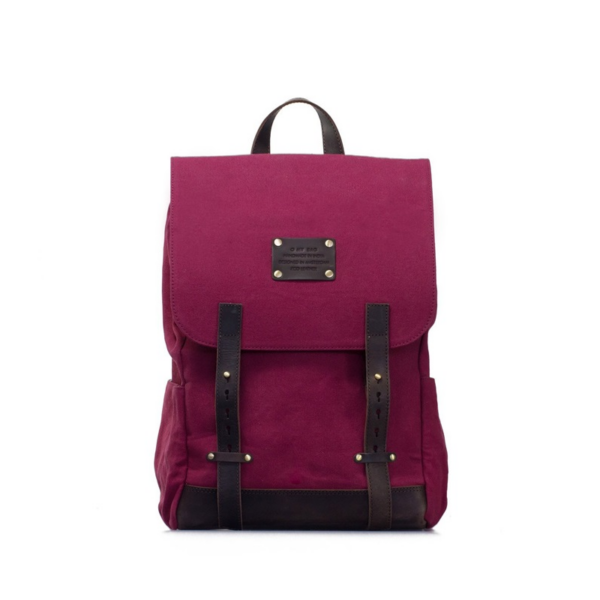 O My Bag Mau's Backpack Burgundy Waxed Canvas