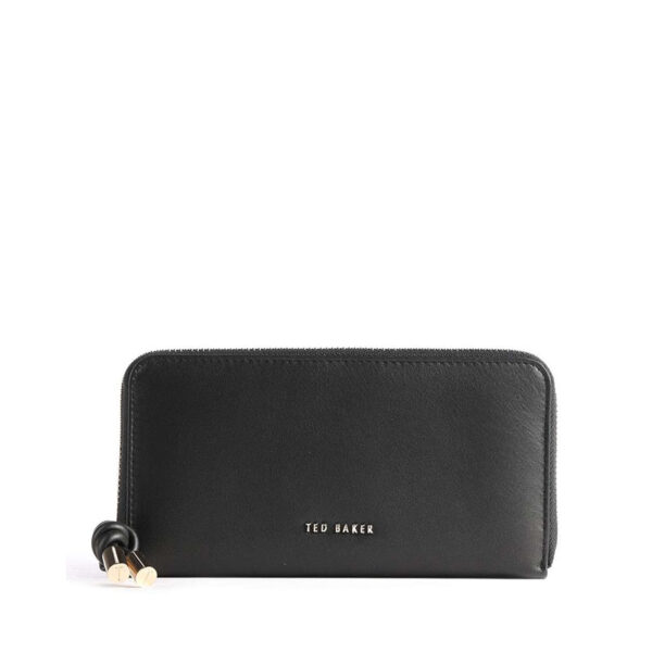 Ted Baker Myyleu Knotted Leather Zip Around Matinee Purse Black