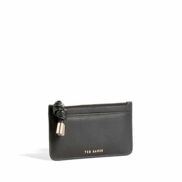 Ted Baker Mova Knotted Leather Detail Zip Card Holder Black