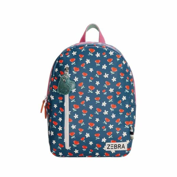 Zebra Backpack Navy + Multi Flower