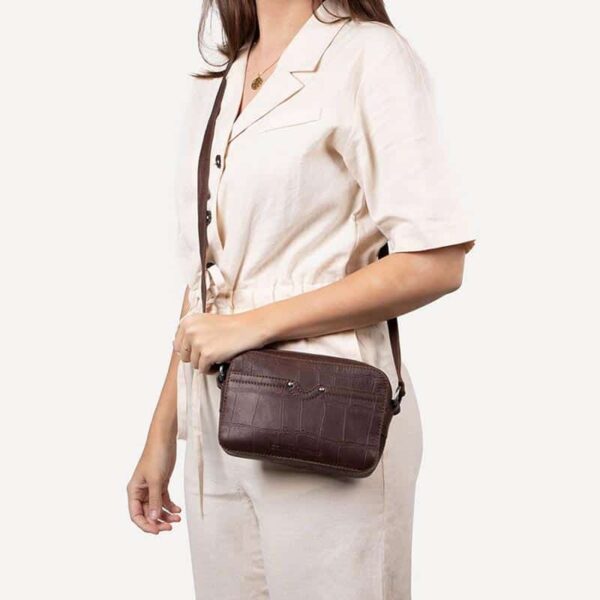 Cowboysbag Big Croco Crossbody Timber Black