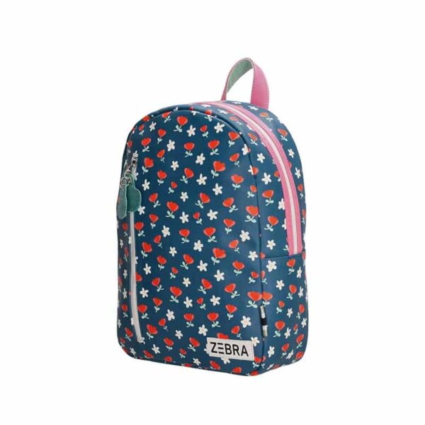 Zebra Backpack Navy + Multi Flower