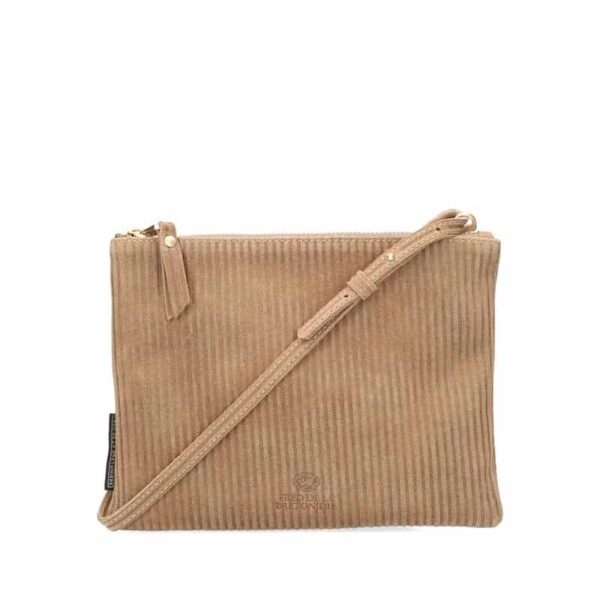 Fred de La Bretoniere Crossbody Printed Suede Beige