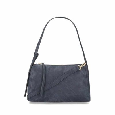 Fred de La Bretoniere Shoulderbag Nubuck Leather Dark Blue