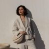 Monk & Anna Soma half moon bag | stone