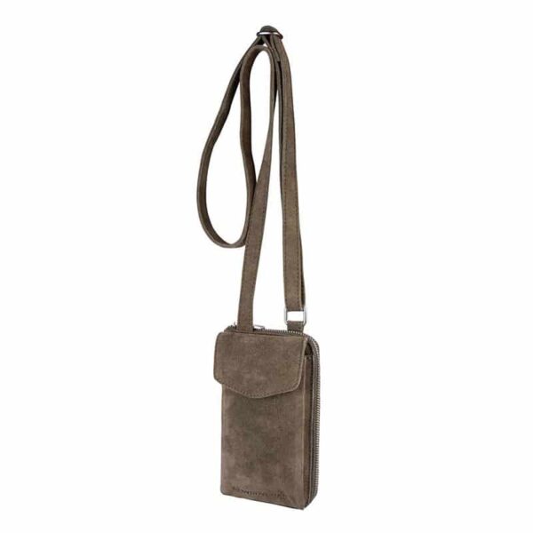 Cowboysbag Suede Phone Purse Richfield Gargoyle Grey