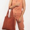 Cowboysbag Suede Handbag Alpha Brandy