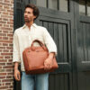 Plevier Shard leren laptoptas 15,6 inch Cognac