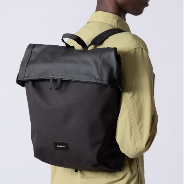 Sandqvist Alfred Backpack Black with Black webbing