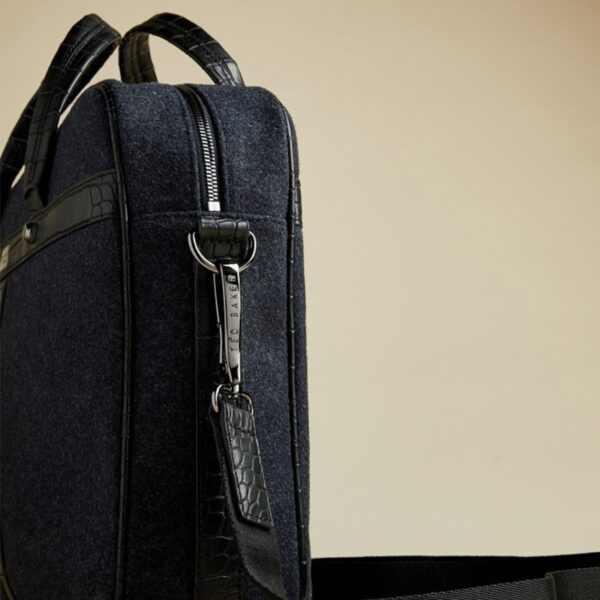 Ted Baker Farlow Wool Document Bag Navy
