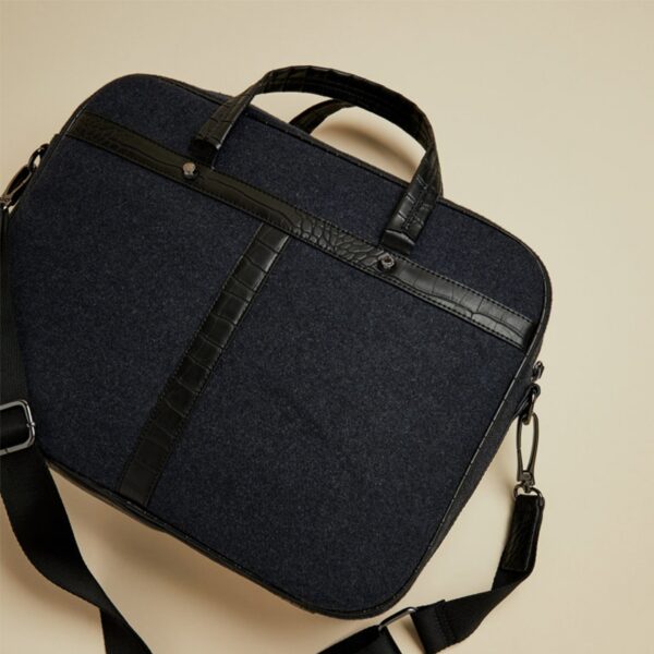 Ted Baker Farlow Wool Document Bag Navy