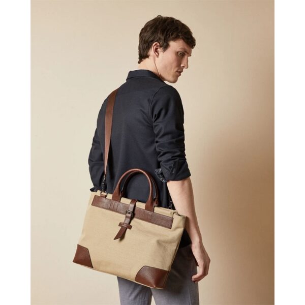 Ted Baker Litle Canvas Laptopbag Naturel