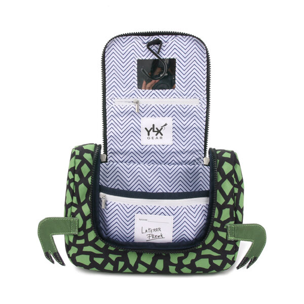 YLX & Freek Vonk Dino Bite Toiletry Bag Green