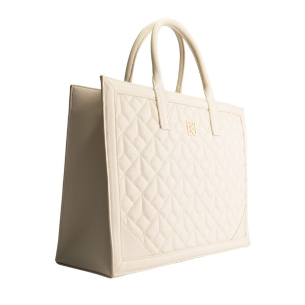 NIKKIE Mayda Quilted Shopper Pearl