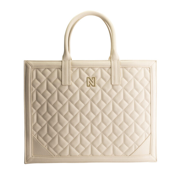 NIKKIE Mayda Quilted Shopper Pearl