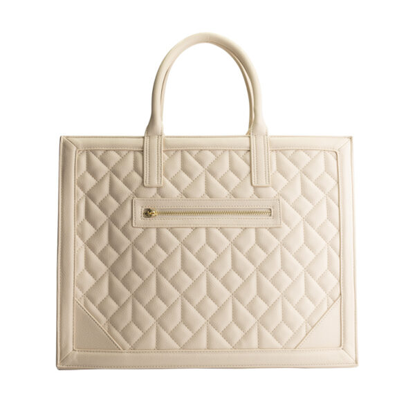 NIKKIE Mayda Quilted Shopper Pearl