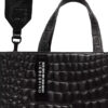LIEBESKIND BERLIN Paper Bag Tote M Croco Black