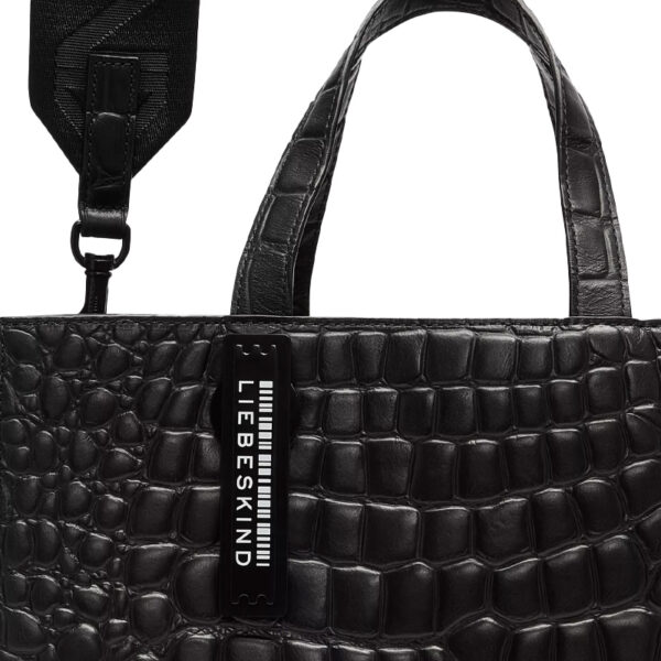 LIEBESKIND BERLIN Paper Bag Tote S Croco Black
