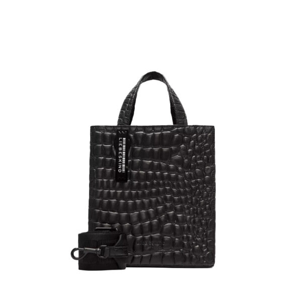 LIEBESKIND BERLIN Paper Bag Tote S Croco Black