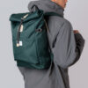 Sandqvist Ilon Backpack Dark Green with Natural Leather
