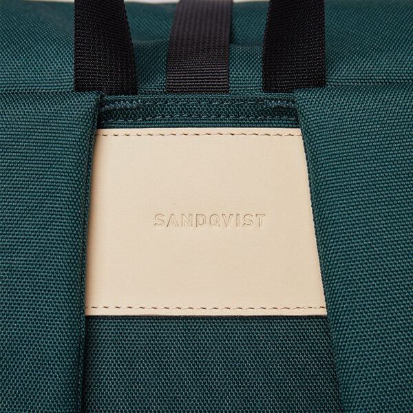 Sandqvist Ilon Backpack Dark Green with Natural Leather