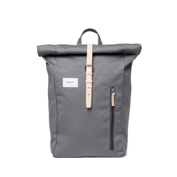 Sandqvist Dante Backpack Stone Grey with Natural Leather